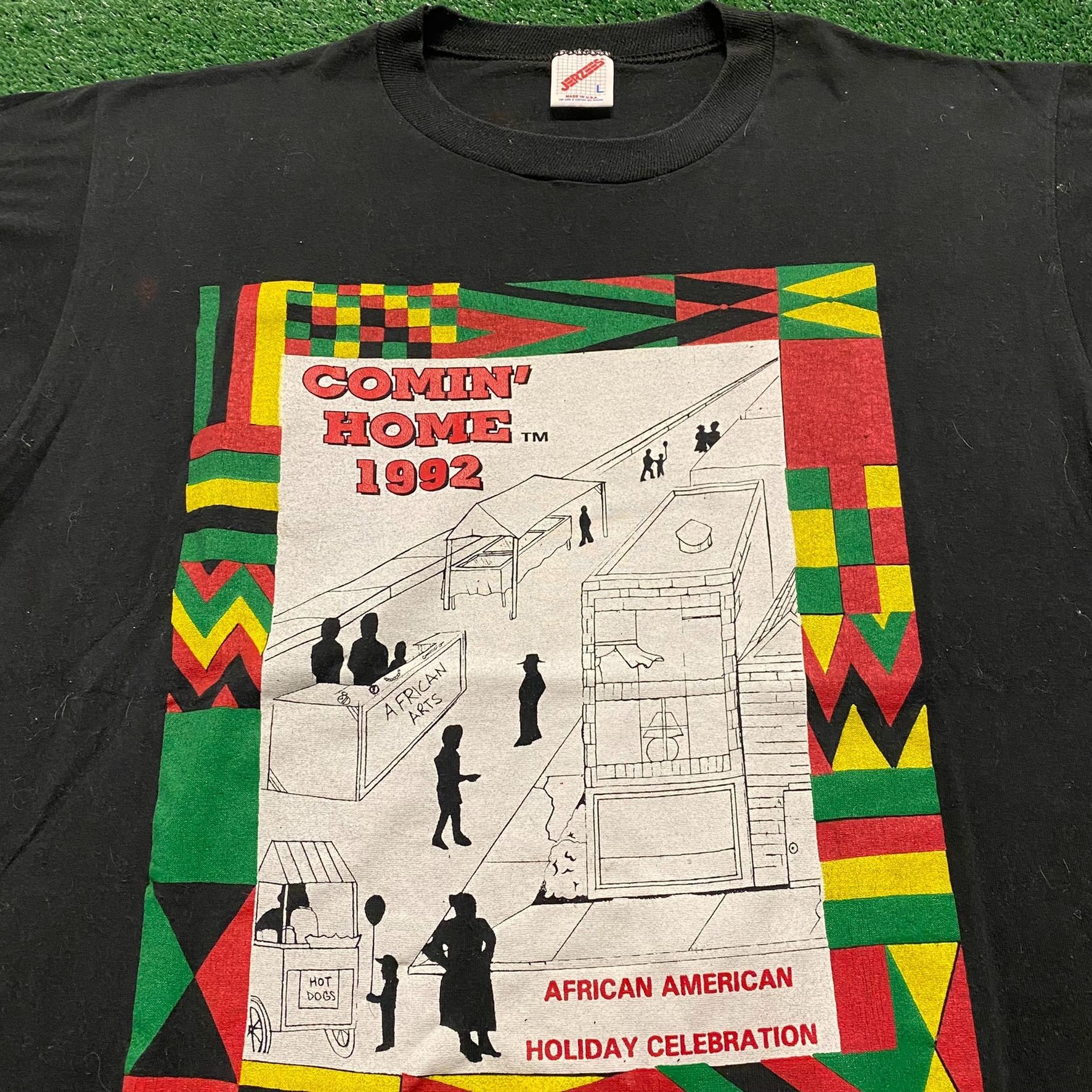 Jerzees African American Festival Vintage 90s T-Shirt Size US L / EU 52-54 / 3 - 2 Thumbnail