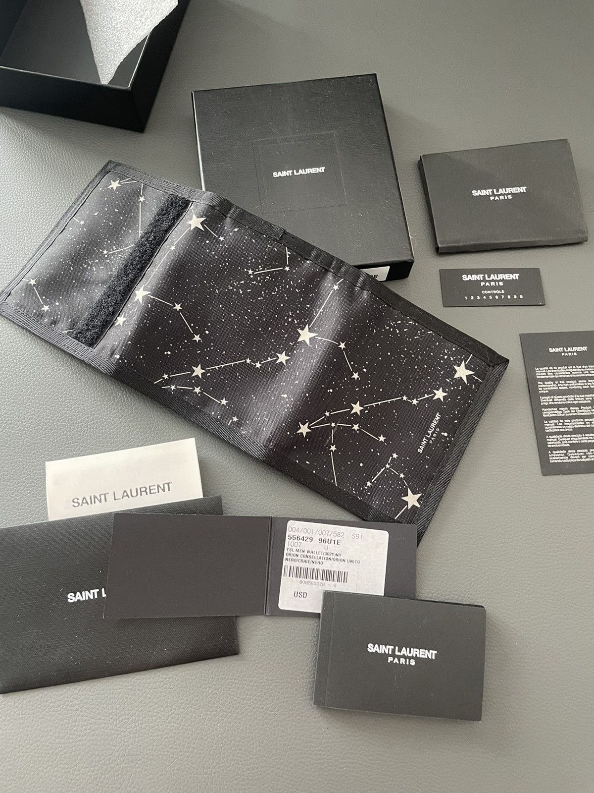 YSL Nylon discount Mens Wallet Orion Stars Constellations Saint Laurent