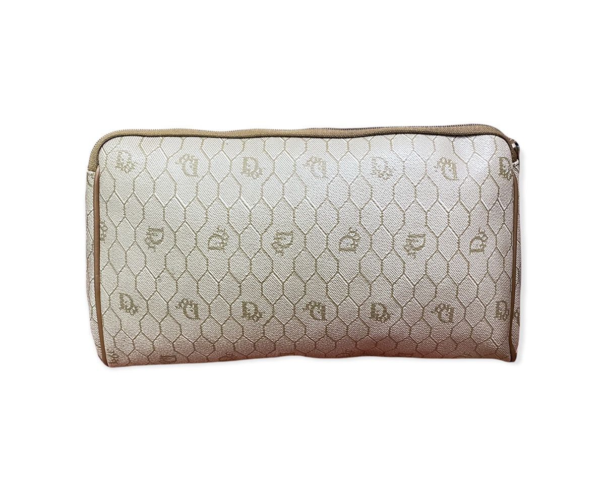 Dior VINTAGE CHRISTIAN DIOR HONEYCOMB COATED CANVAS CLUTCH BAG Size ONE SIZE - 6 Thumbnail