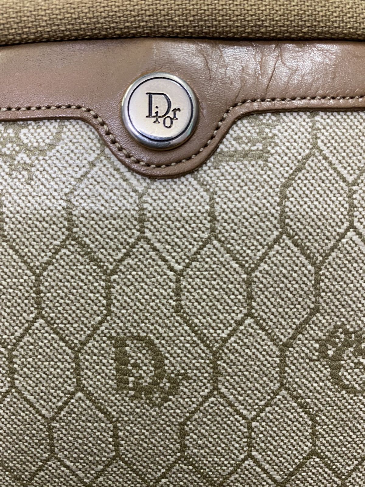 Dior VINTAGE CHRISTIAN DIOR HONEYCOMB COATED CANVAS CLUTCH BAG Size ONE SIZE - 11 Thumbnail