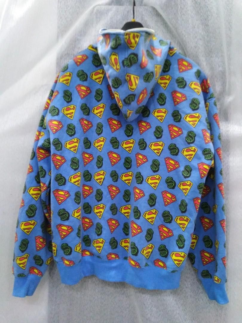 Japanese Brand AKA Stash House Superman $ All Over Print Hoodie Size US XL / EU 56 / 4 - 9 Thumbnail