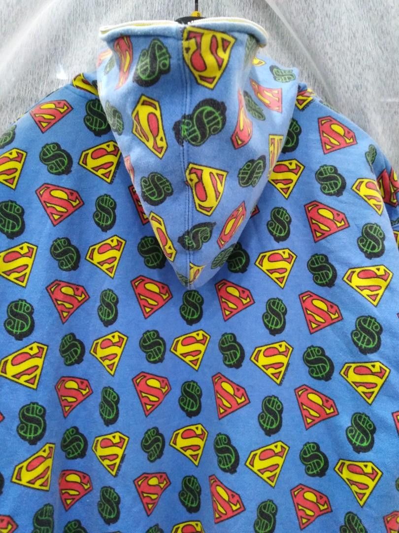 Japanese Brand AKA Stash House Superman $ All Over Print Hoodie Size US XL / EU 56 / 4 - 10 Thumbnail