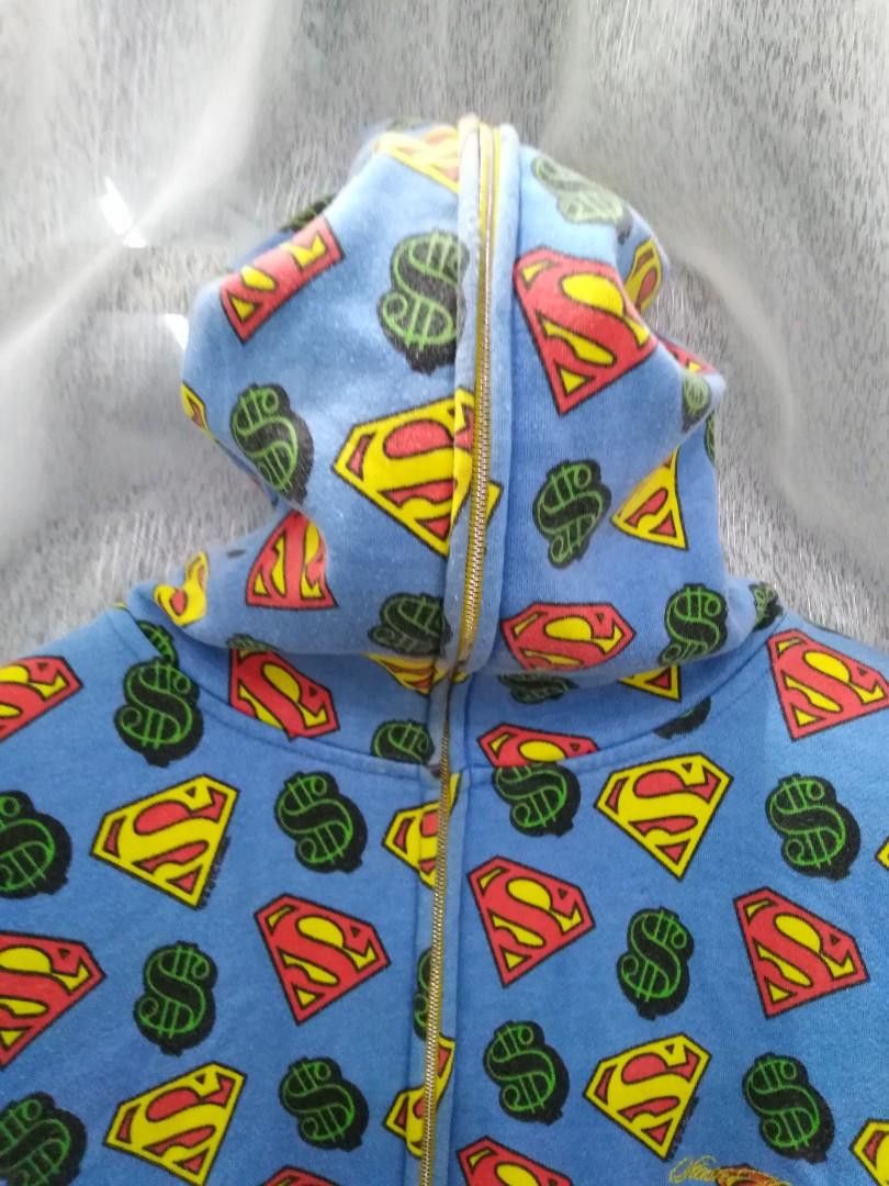 Japanese Brand AKA Stash House Superman $ All Over Print Hoodie Size US XL / EU 56 / 4 - 5 Thumbnail