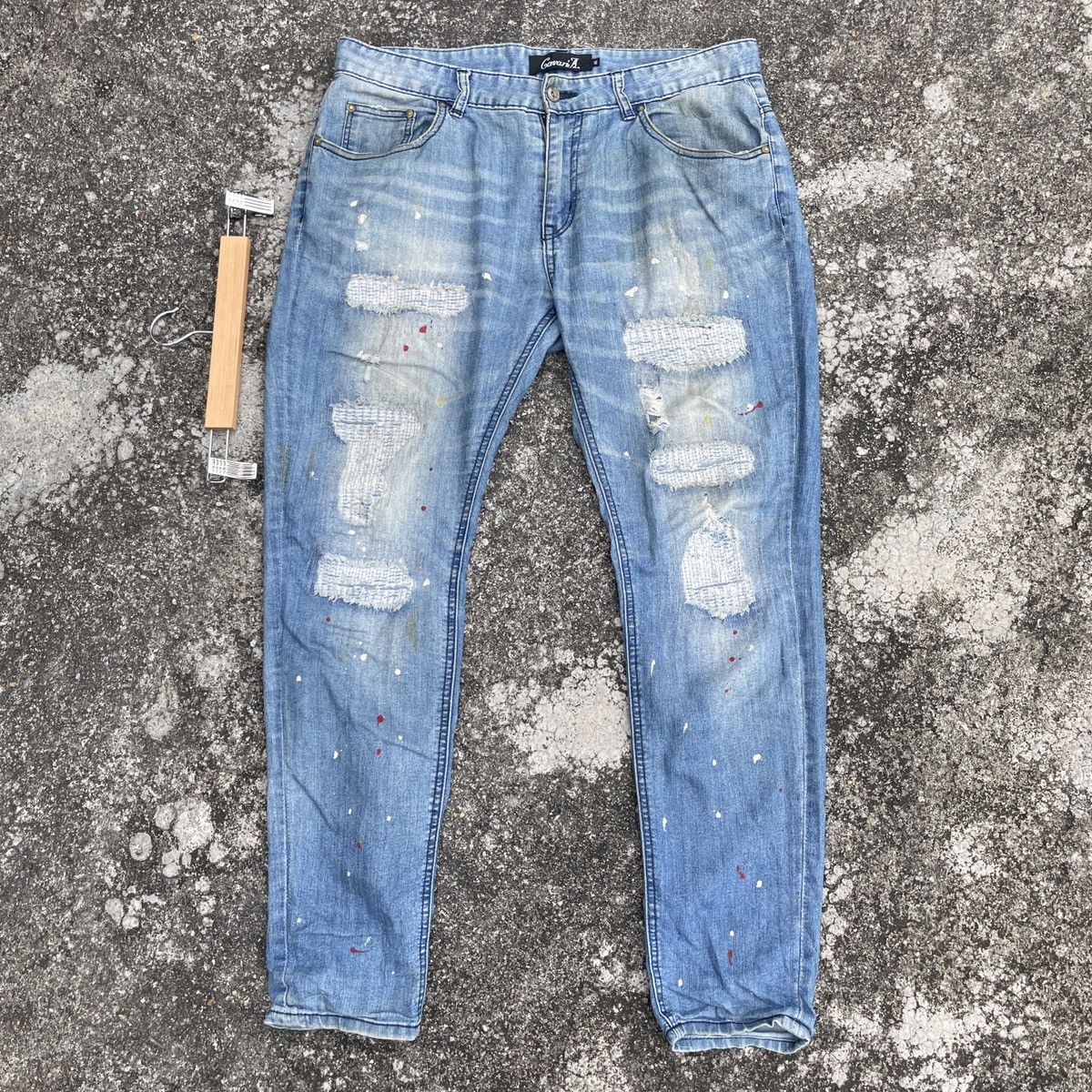 Other Vintage Gavaria Distressed Denim Jeans Size US 34 / EU 50 - 1 Thumbnail