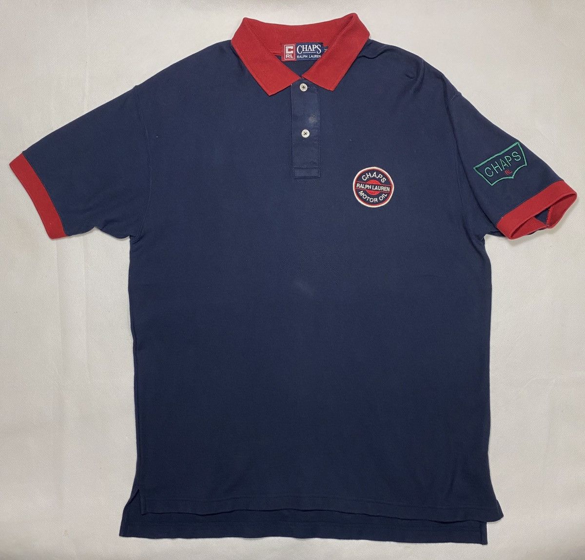 Chaps × Chaps Ralph Lauren × Polo Ralph Lauren Chaps Polo Ralph Lauren Racing motor Oil Vintage Rare pique Size US M / EU 48-50 / 2 - 5 Thumbnail