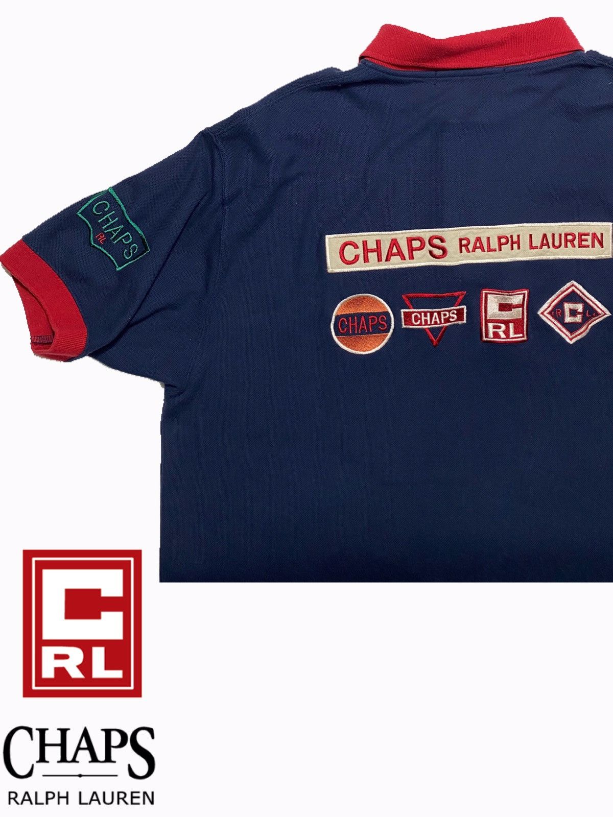 Chaps × Chaps Ralph Lauren × Polo Ralph Lauren Chaps Polo Ralph Lauren Racing motor Oil Vintage Rare pique Size US M / EU 48-50 / 2 - 3 Thumbnail