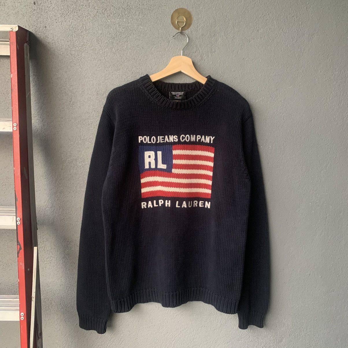 Polo Ralph Lauren Polo Jeans Company Ralph Lauren Flag Knitwear Size US L / EU 52-54 / 3 - 1 Thumbnail