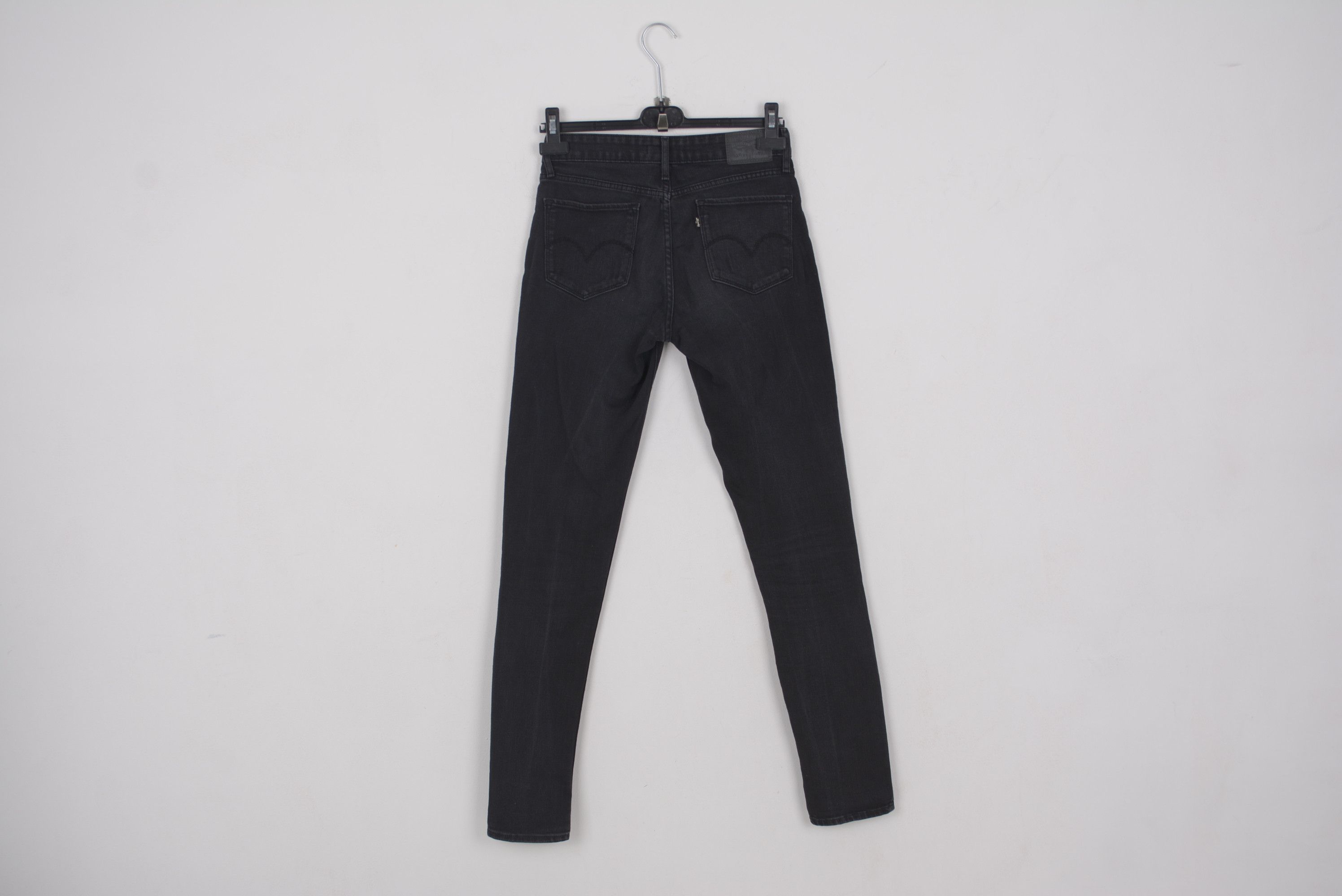 Levi's 711 W27 L31 Skinny Jeans Trousers Pants Denim Black Stretchy Size 27" / US 4 / IT 40 - 5 Thumbnail