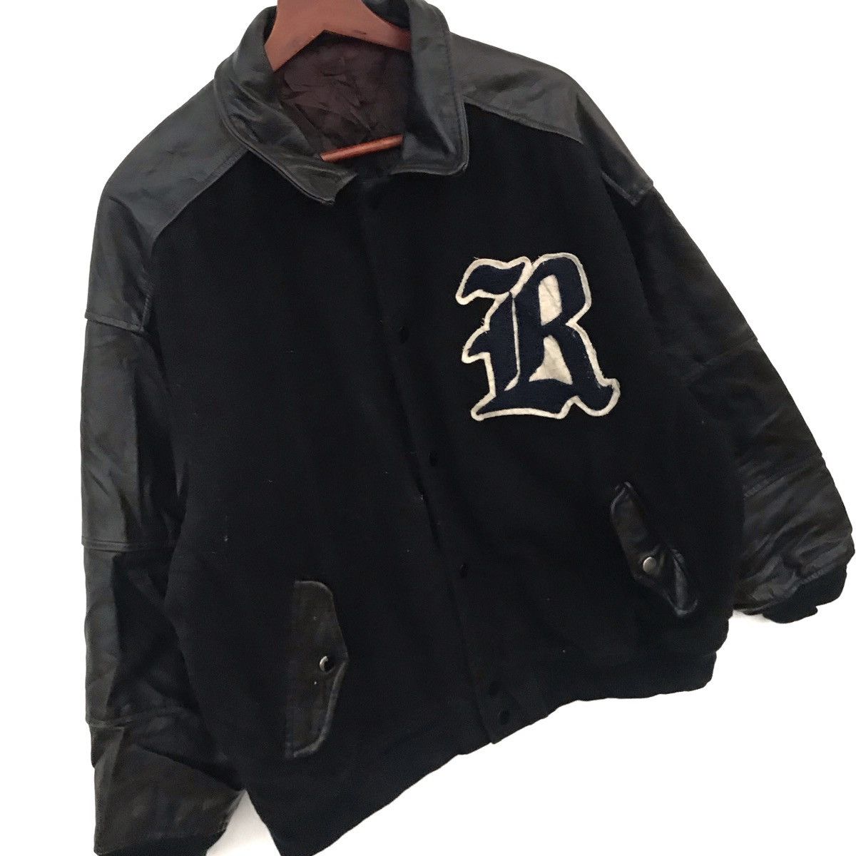 Vintage Vintage Varsity Wool Leather Jacket Size US S / EU 44-46 / 1 - 2 Thumbnail