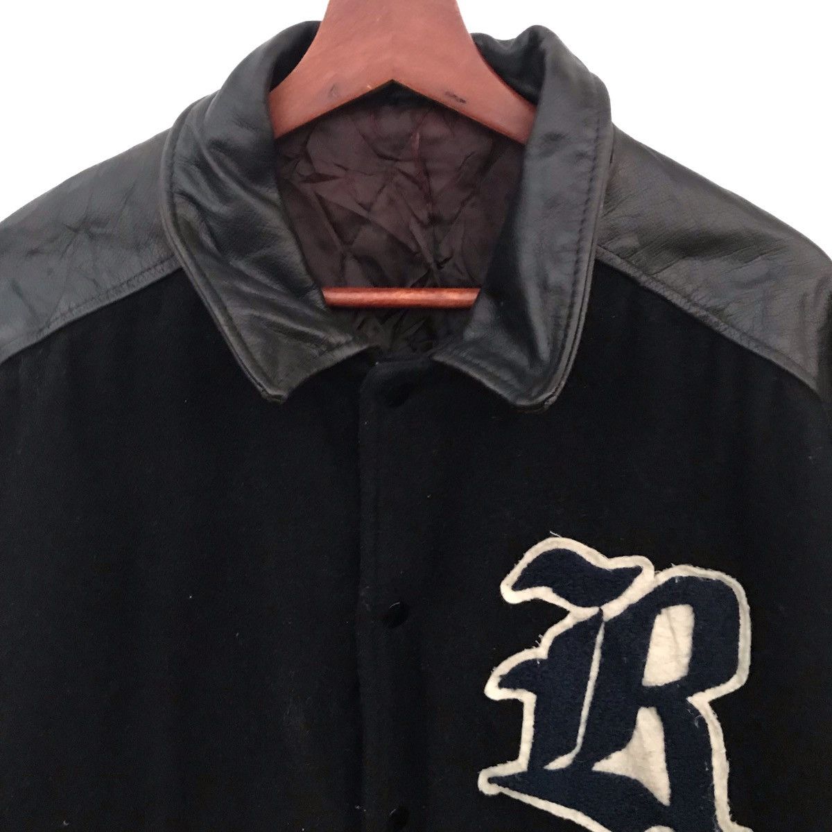 Vintage Vintage Varsity Wool Leather Jacket Size US S / EU 44-46 / 1 - 5 Thumbnail