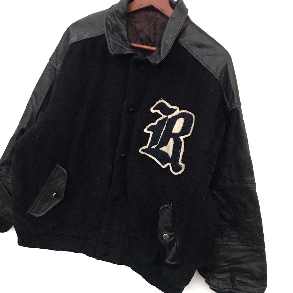 Vintage Vintage Varsity Wool Leather Jacket Size US S / EU 44-46 / 1 - 3 Thumbnail