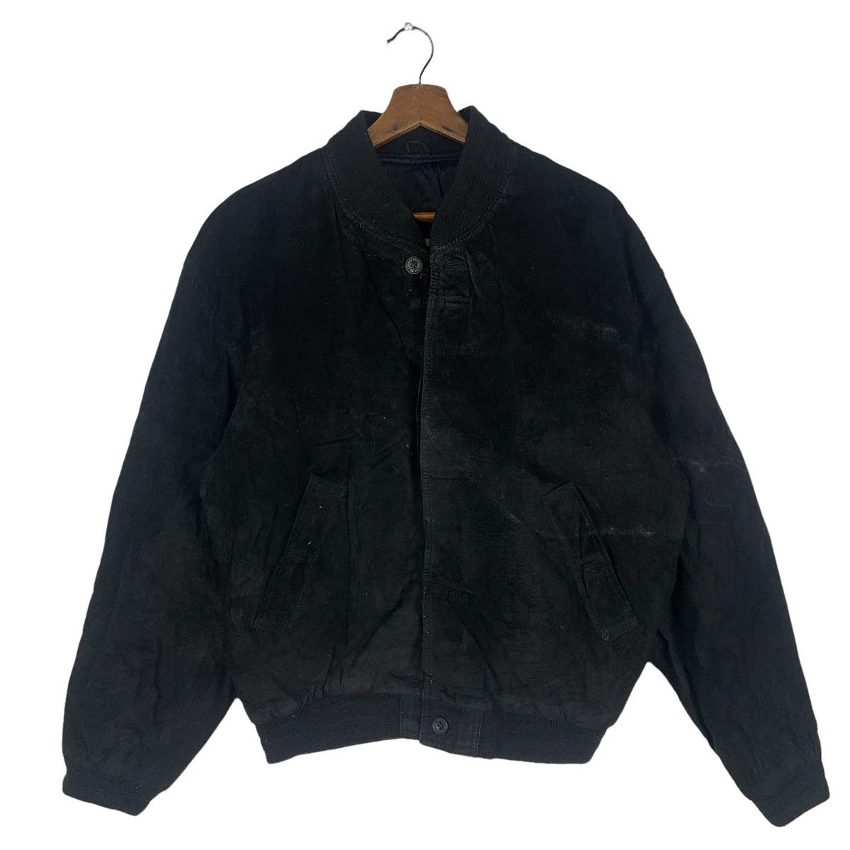 Genuine Leather Vintage 90s PPFM Spellout Embroidered Leather Jacket Size US L / EU 52-54 / 3 - 1 Thumbnail