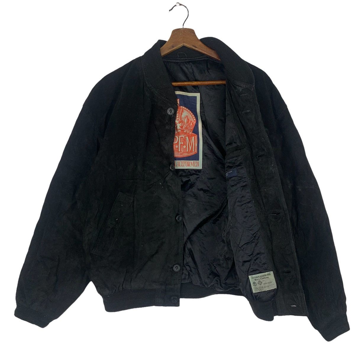 Genuine Leather Vintage 90s PPFM Spellout Embroidered Leather Jacket Size US L / EU 52-54 / 3 - 4 Thumbnail