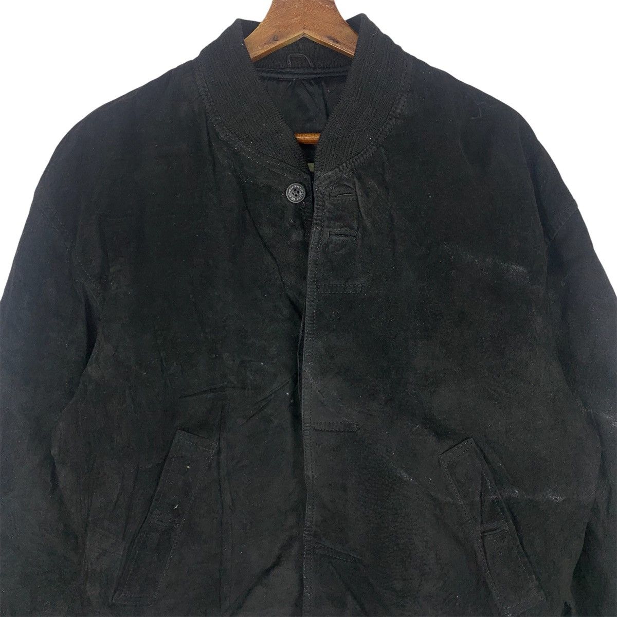 Genuine Leather Vintage 90s PPFM Spellout Embroidered Leather Jacket Size US L / EU 52-54 / 3 - 2 Thumbnail