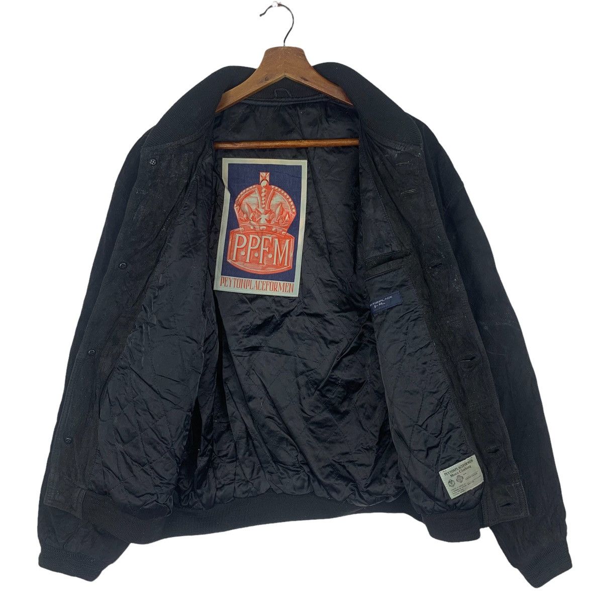 Genuine Leather Vintage 90s PPFM Spellout Embroidered Leather Jacket Size US L / EU 52-54 / 3 - 5 Thumbnail