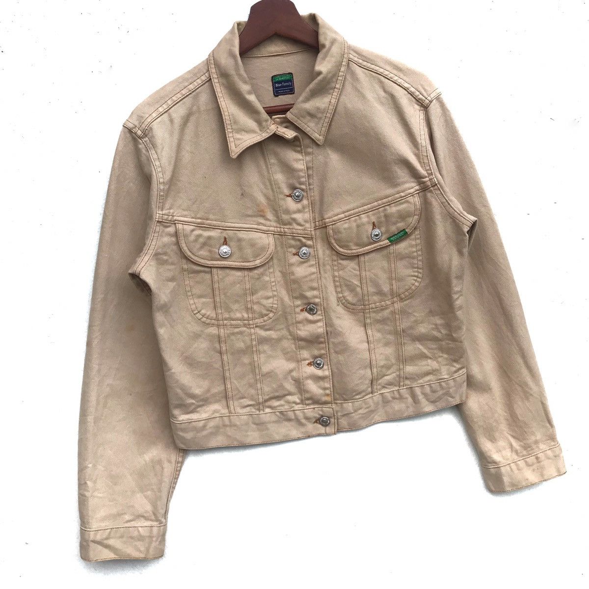 Benetton Vintage Benetton Crop Top Corduroy Denim Jacket Size US M / EU 48-50 / 2 - 2 Thumbnail