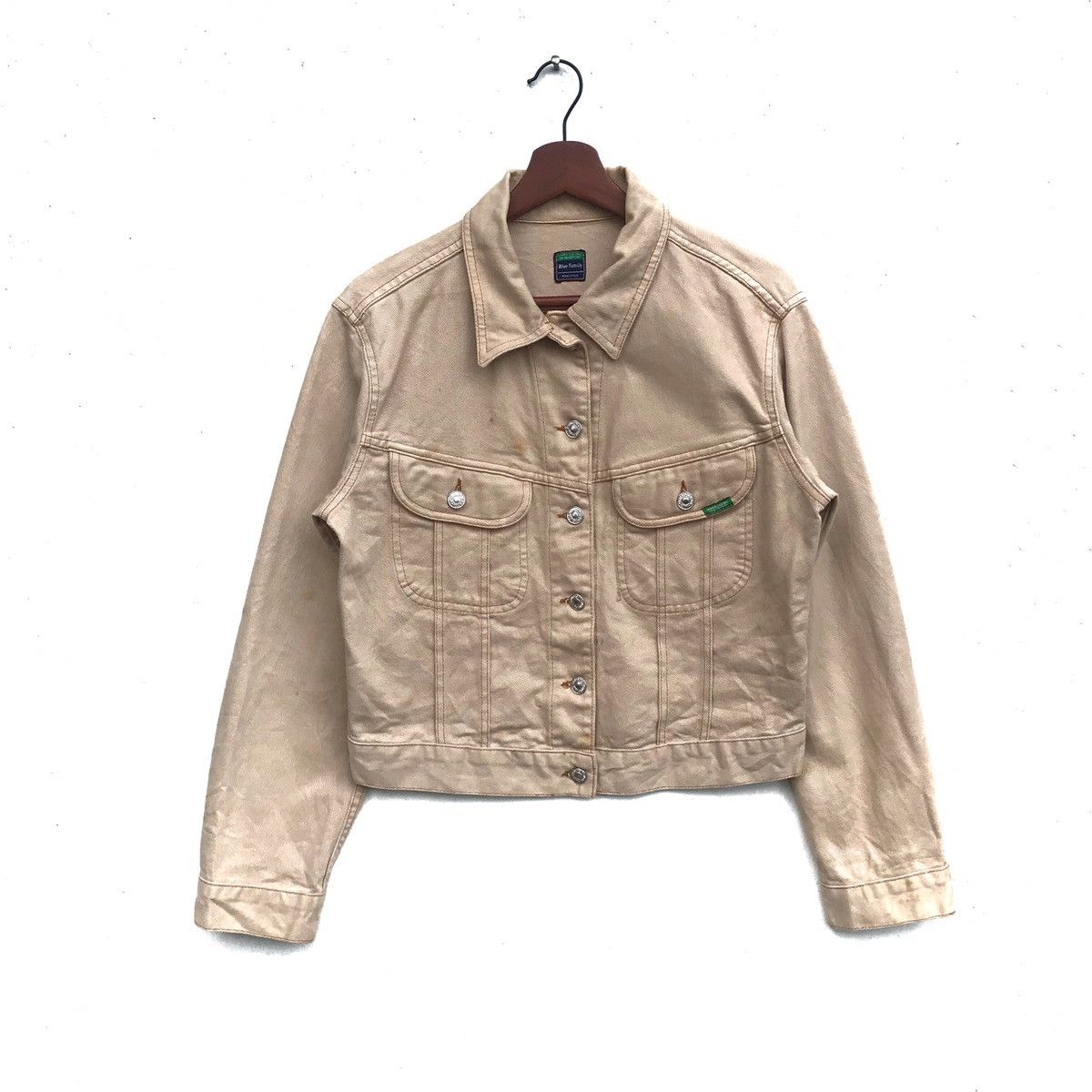 Benetton Vintage Benetton Crop Top Corduroy Denim Jacket Size US M / EU 48-50 / 2 - 1 Thumbnail