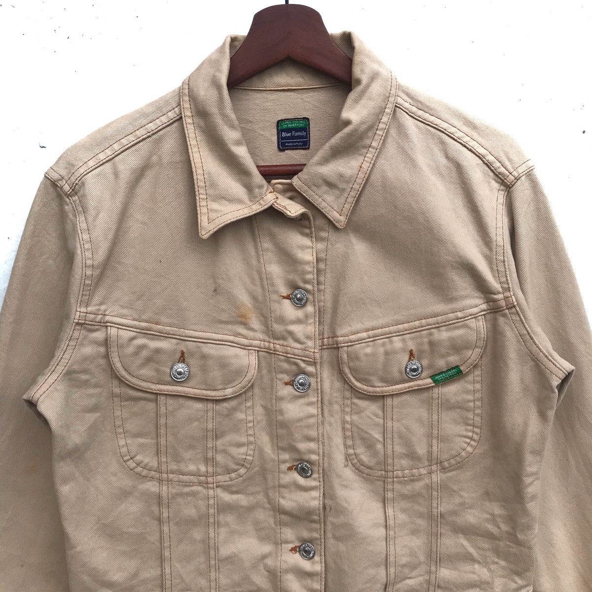 Benetton Vintage Benetton Crop Top Corduroy Denim Jacket Size US M / EU 48-50 / 2 - 4 Thumbnail