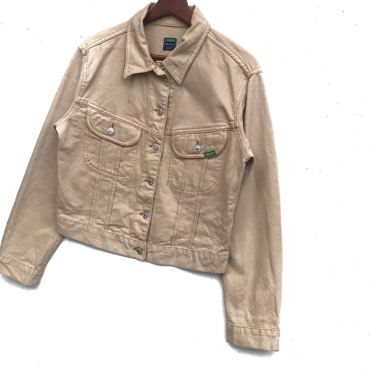 Benetton Vintage Benetton Crop Top Corduroy Denim Jacket Size US M / EU 48-50 / 2 - 3 Thumbnail