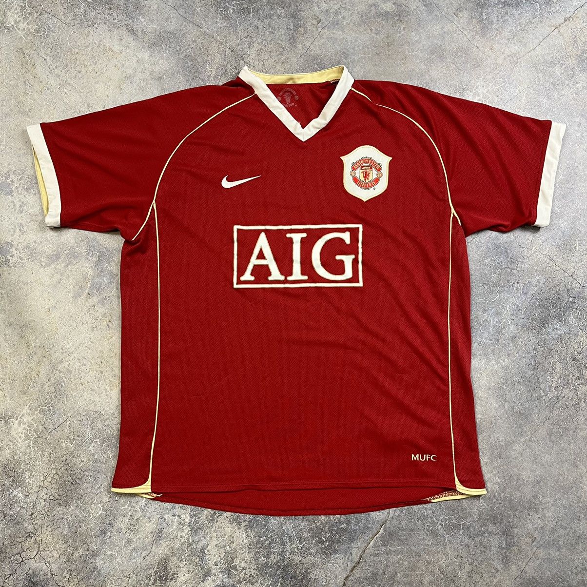 Nike × Soccer Jersey × Vintage 2006/07 NIKE MANCHESTER UNITED HOME AIG ...