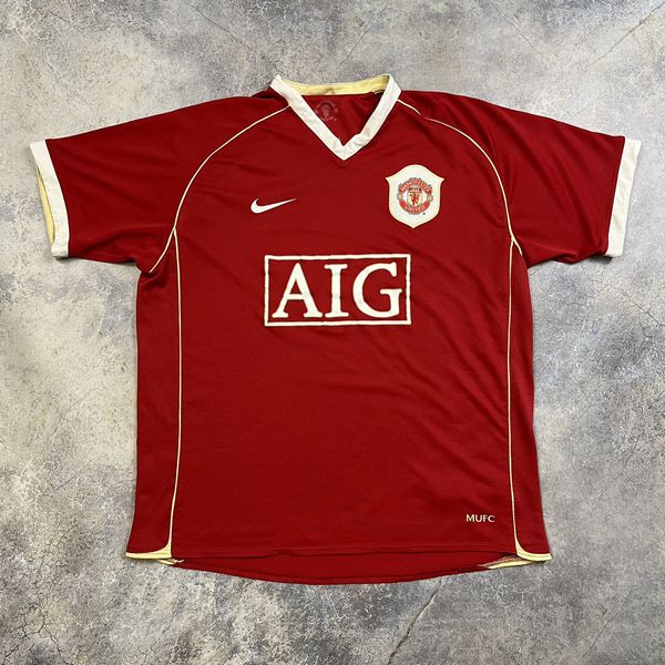 Nike 2006/07 NIKE MANCHESTER UNITED HOME AIG SOOCER JERSEY SHIRT | Grailed