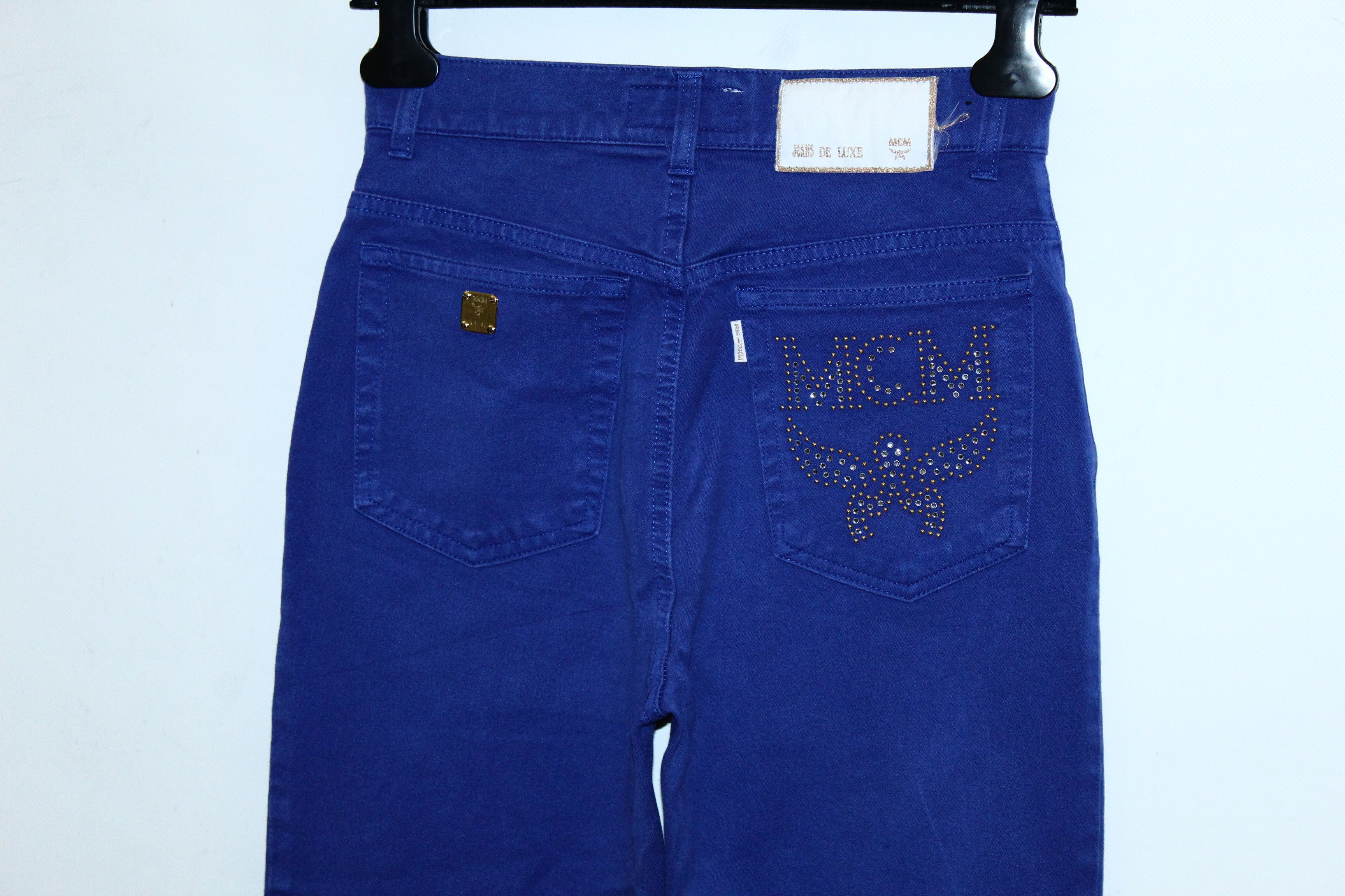 MCM Vtg MCM Rhinestones Logo Garment Dyed Mom Jeans Size 28" / US 6 / IT 42 - 4 Thumbnail