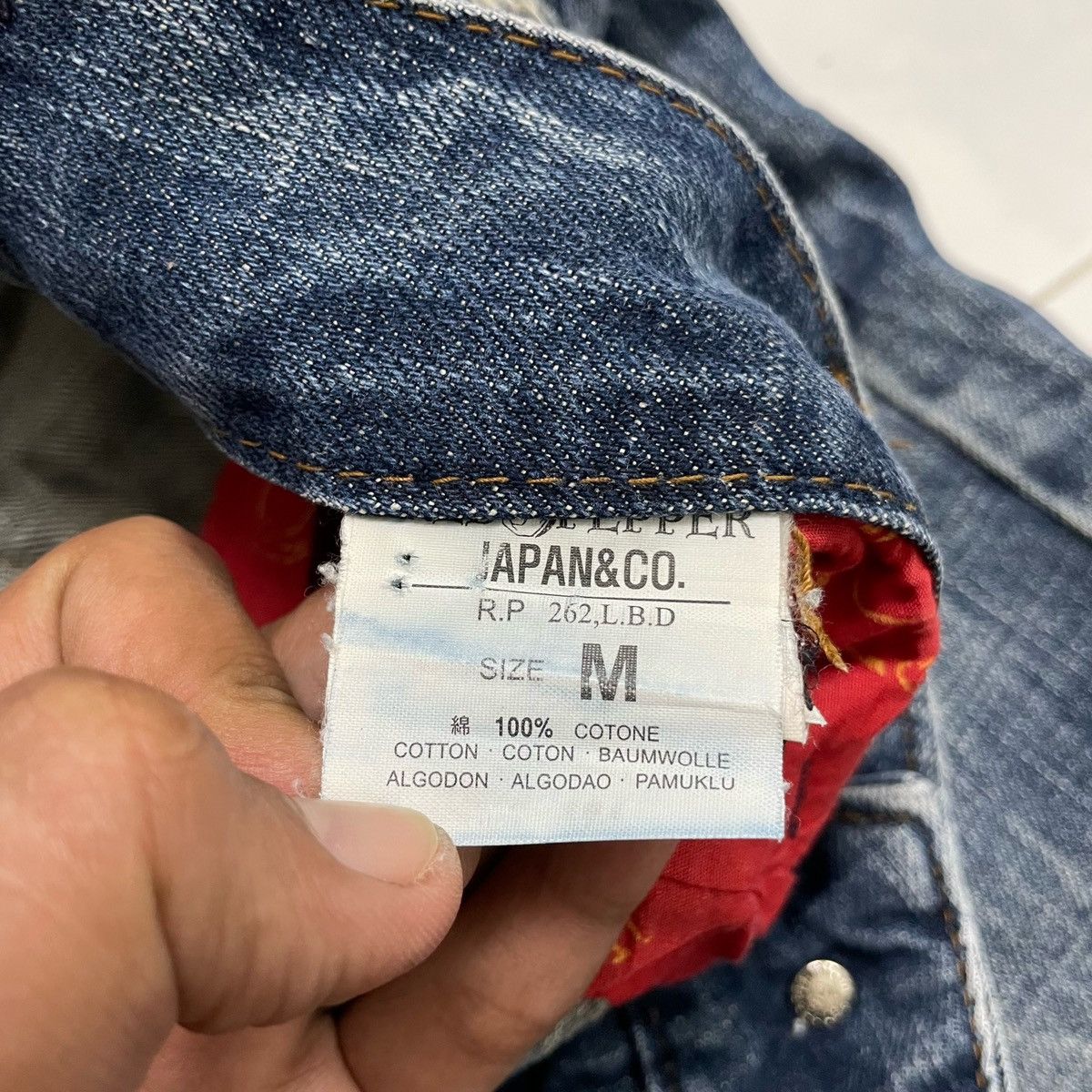 If Six Was Nine × Japanese Brand × Le Grande Bleu (L.G.B.) FLARE 💥 Japan RED PAPPER Distressed Denim Jeans Size US 33 - 9 Thumbnail
