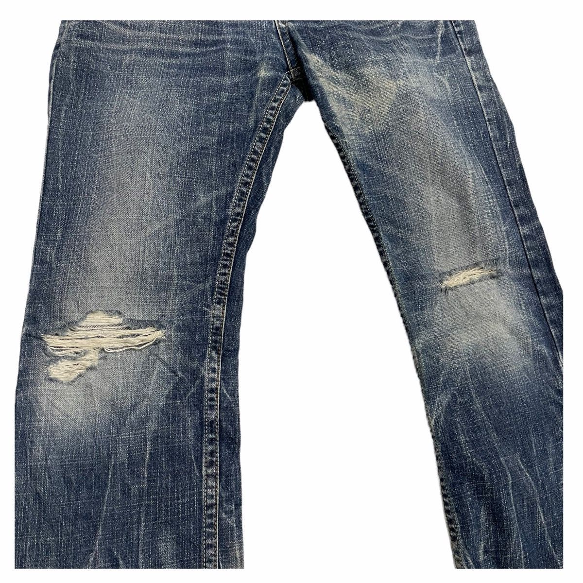 If Six Was Nine × Japanese Brand × Le Grande Bleu (L.G.B.) FLARE 💥 Japan RED PAPPER Distressed Denim Jeans Size US 33 - 5 Thumbnail