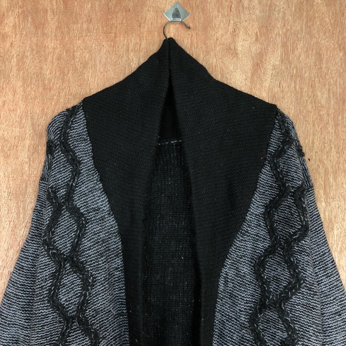 Homespun Knitwear Japan Black art cable knitwear Cardigan #H0101 Size US M / EU 48-50 / 2 - 9 Thumbnail