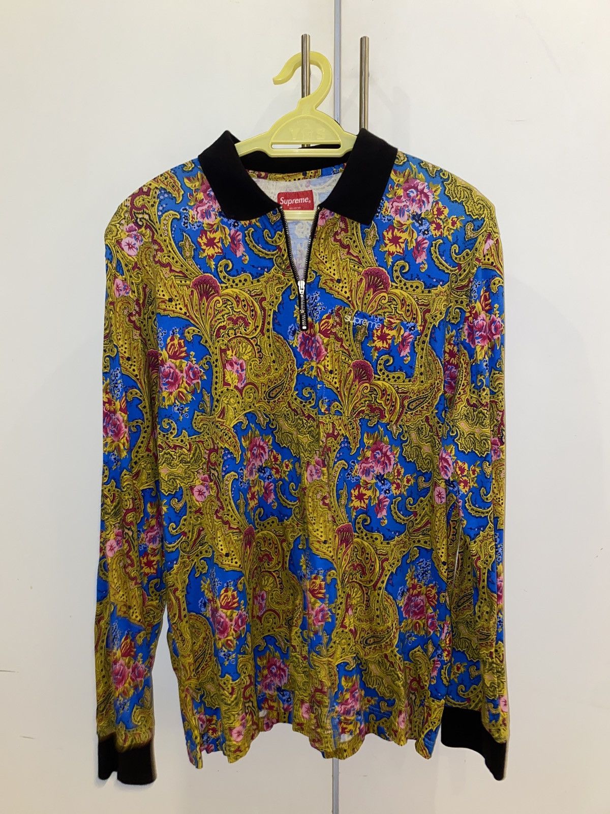 Supreme paisley L/S zip shirt