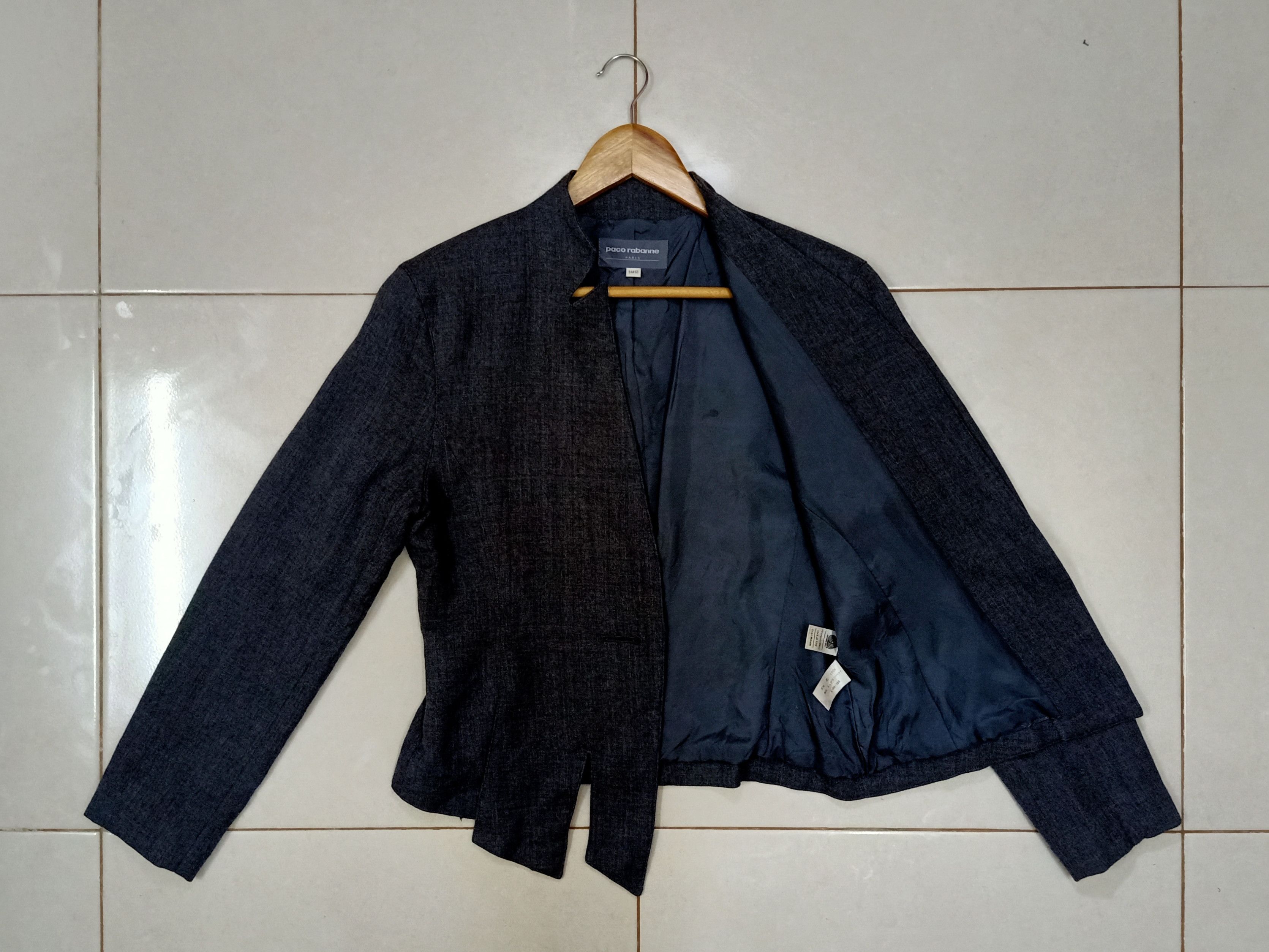 Paco Rabanne PACO RABANNE Gray Crop Jacket Size L / US 10 / IT 46 - 7 Thumbnail