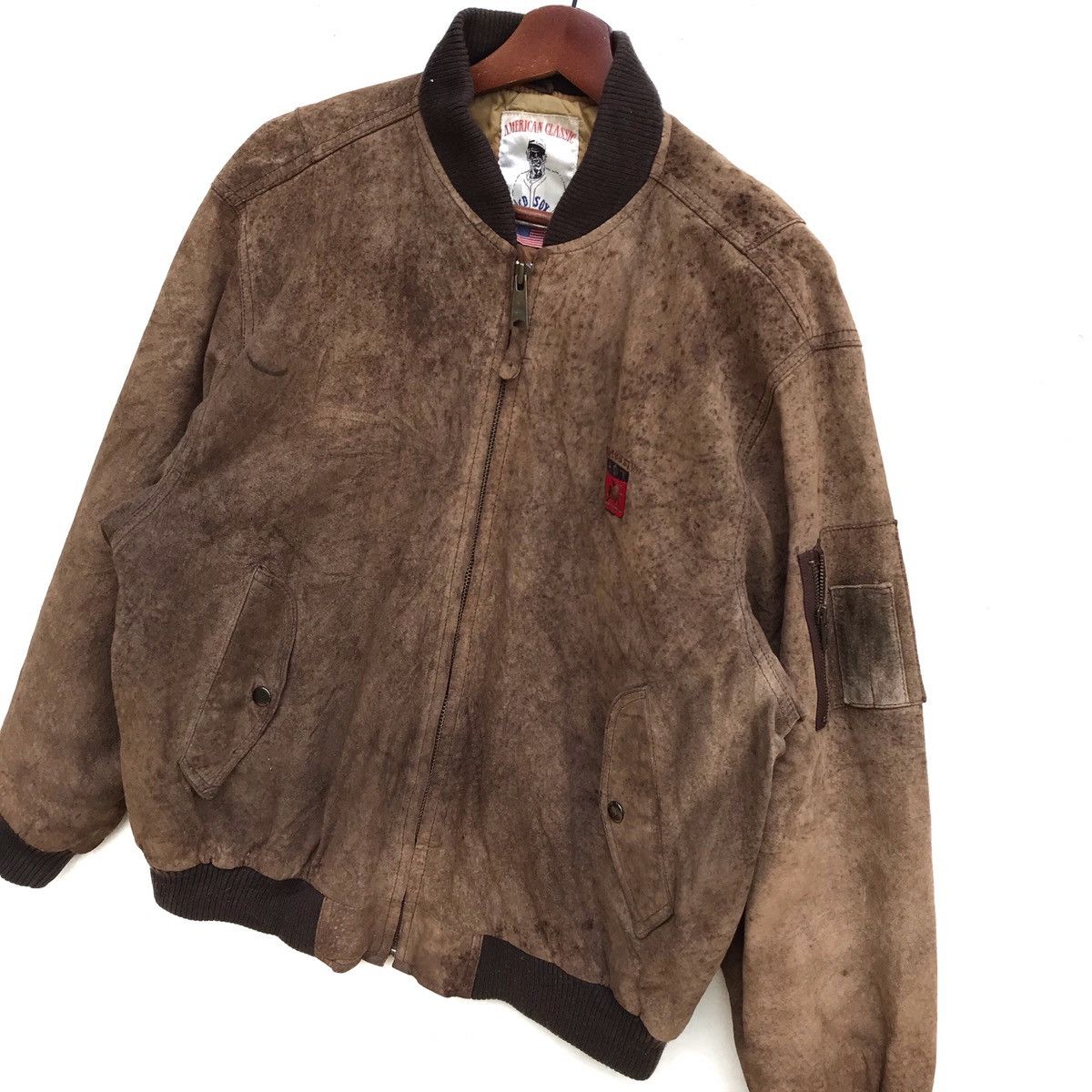 Genuine Leather Vintage Ane C Dote Leather Bomber Jacket Size US L / EU 52-54 / 3 - 3 Thumbnail