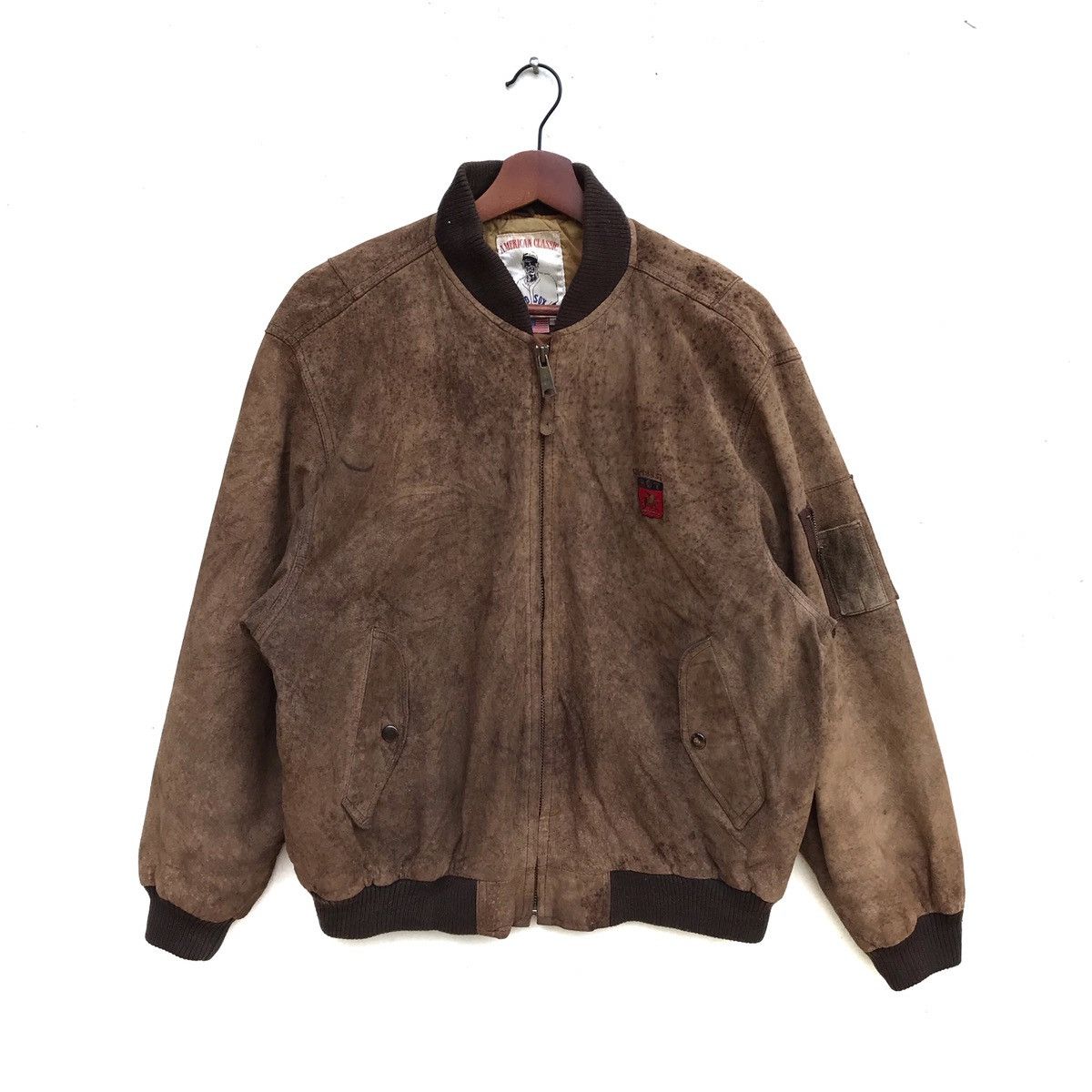 Genuine Leather Vintage Ane C Dote Leather Bomber Jacket Size US L / EU 52-54 / 3 - 1 Thumbnail