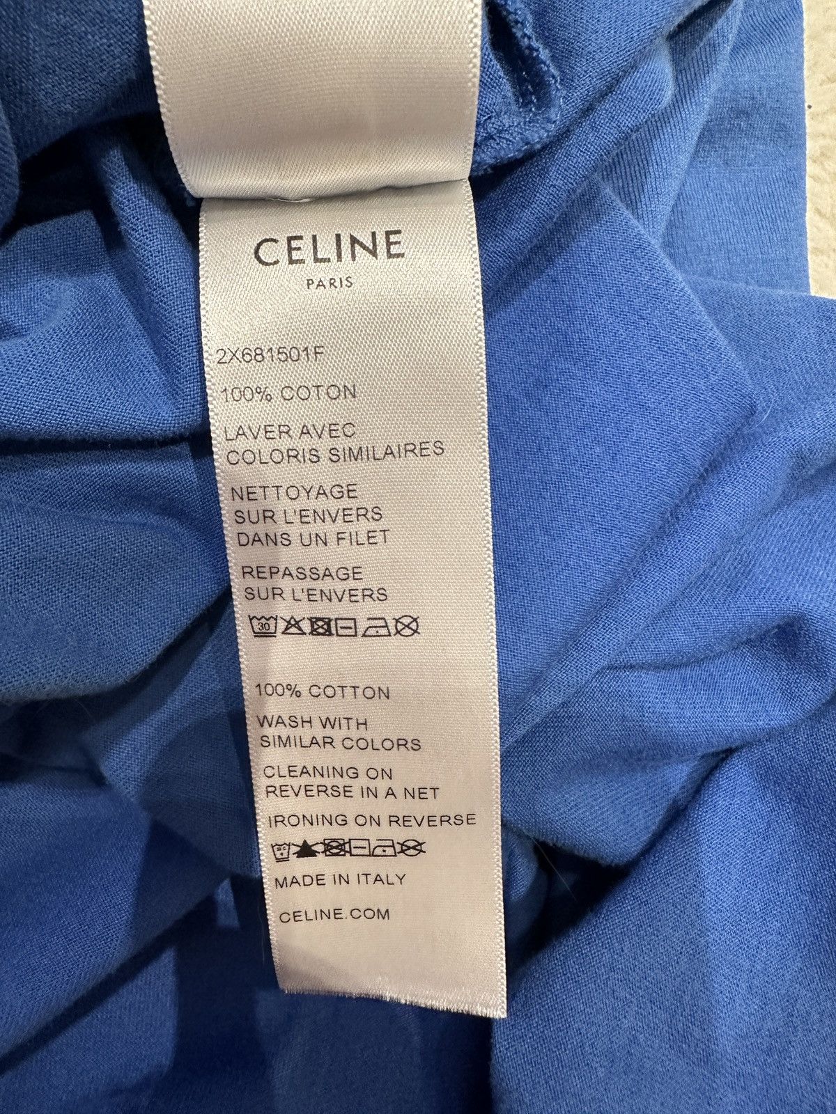 Celine Celine by Hedi Slimane Blue logo t shirt tee size M Size US M / EU 48-50 / 2 - 9 Preview