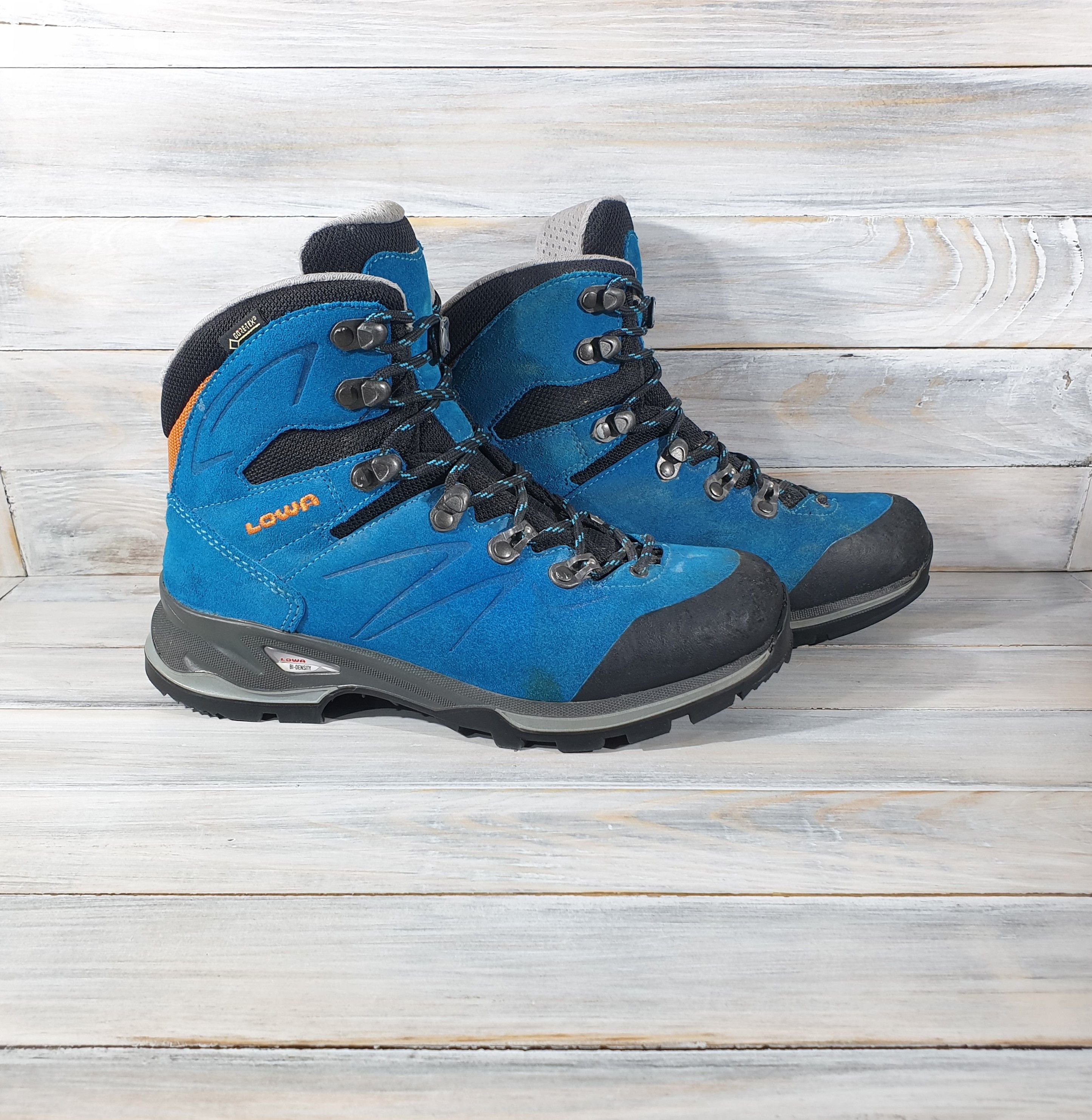Goretex Lowa Badia GTX Ws Gore-Tex Trekking Boots Turquoise/Mandarin Size US 5.5 / IT 35.5 - 1 Thumbnail