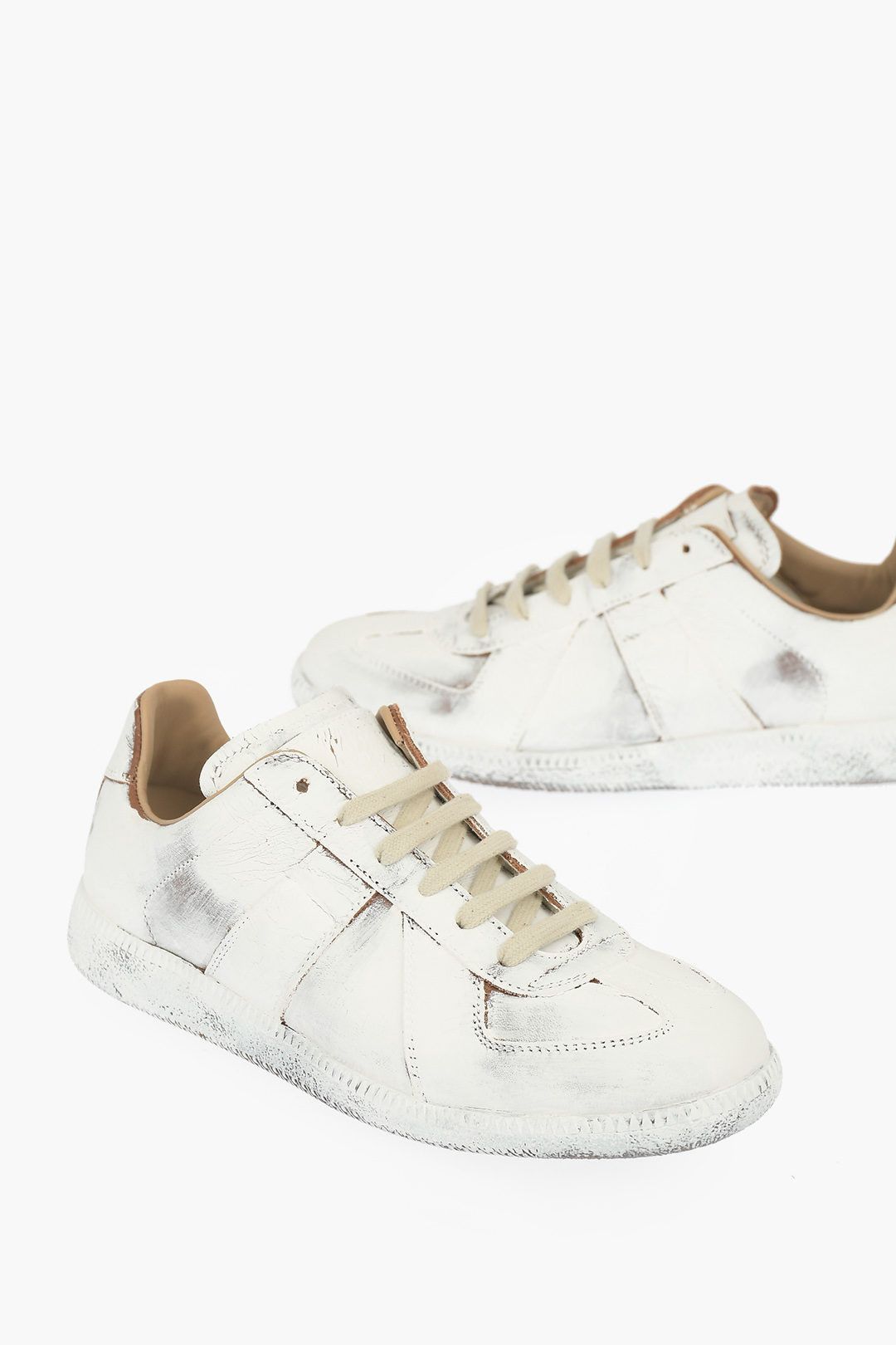 Maison Margiela White Calf Leather Bos Taurus Low Top Sneakers