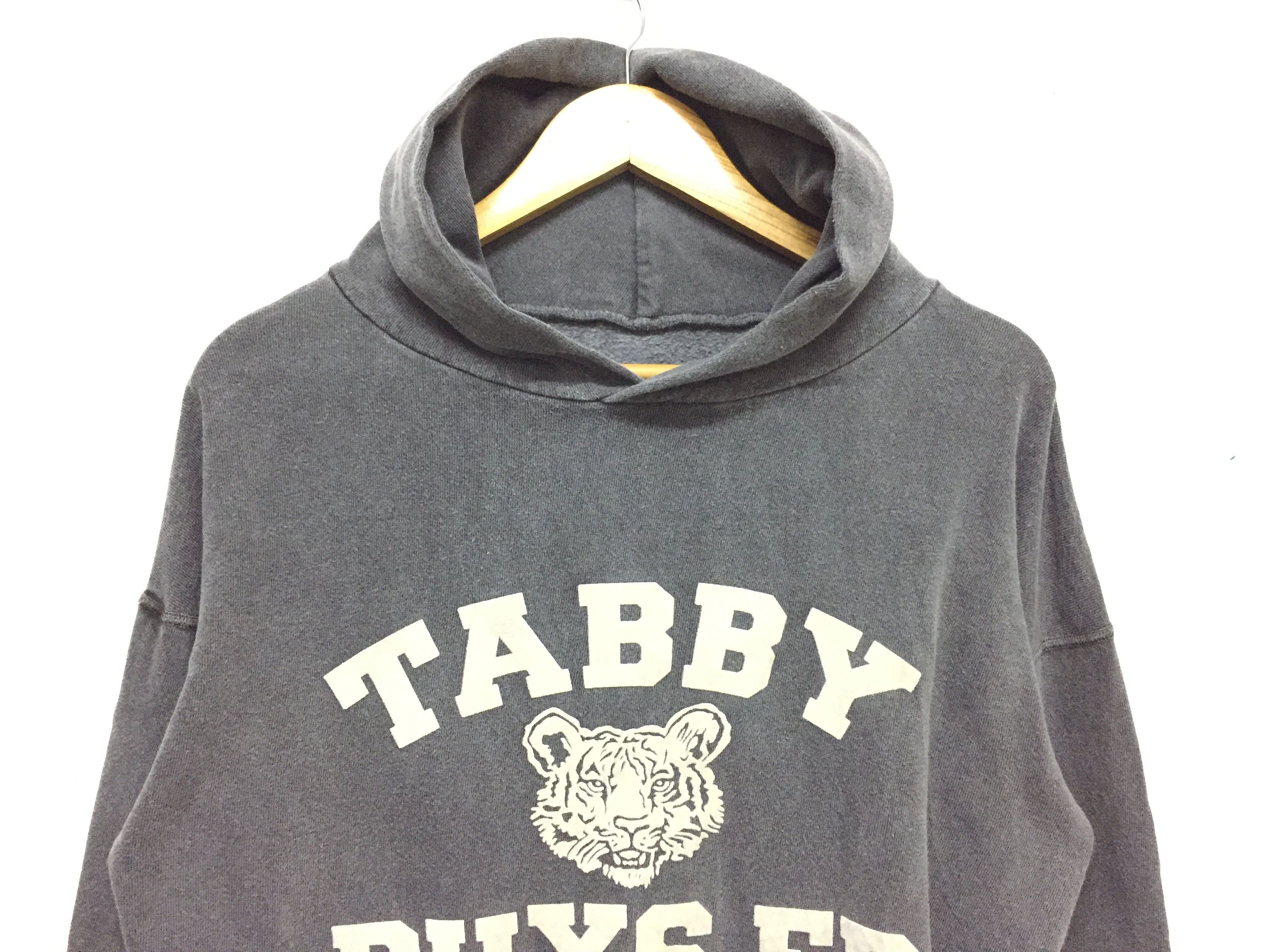 J.S. Homestead TABBY PHYS.ED velvet print Vintage Gray hoodie Size US M / EU 48-50 / 2 - 3 Thumbnail