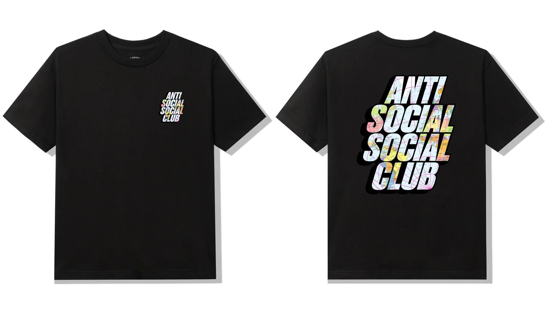 Anti Social Social Club DS FW22 Map ASSC Drop A Pin Black