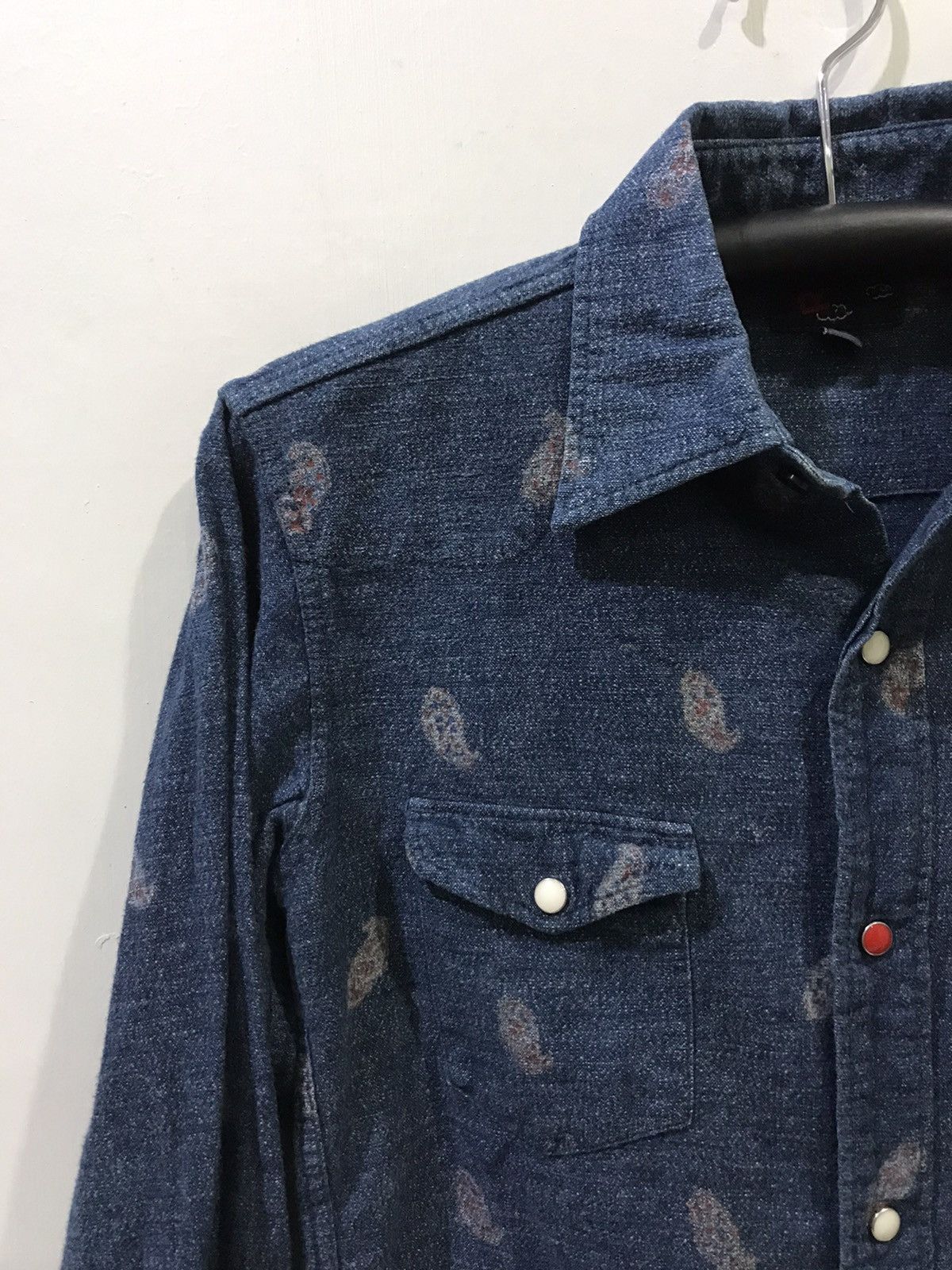 45rpm 45rpm Japan Full Print Logo Indigo Red Eye Western Shirt Size US S / EU 44-46 / 1 - 4 Thumbnail