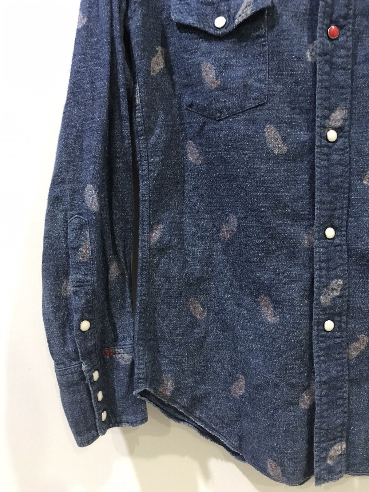 45rpm 45rpm Japan Full Print Logo Indigo Red Eye Western Shirt Size US S / EU 44-46 / 1 - 6 Thumbnail