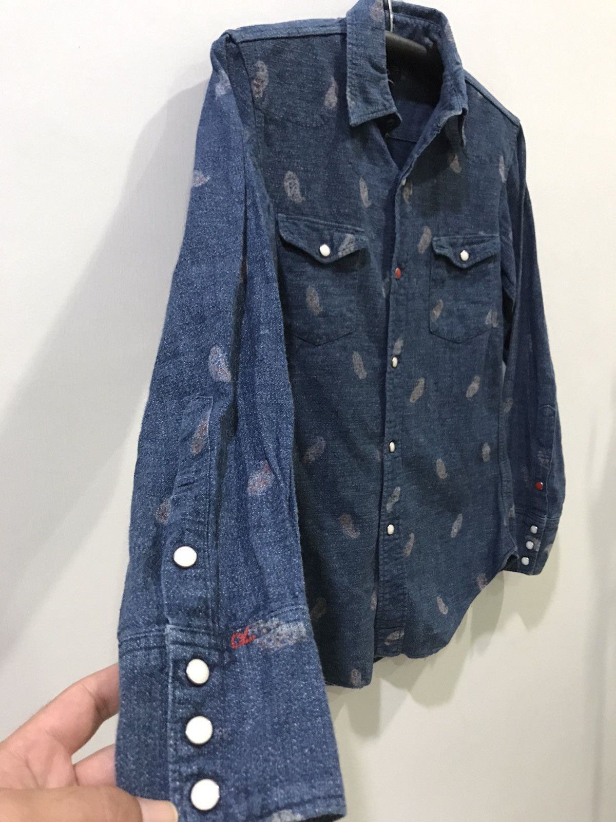 45rpm 45rpm Japan Full Print Logo Indigo Red Eye Western Shirt Size US S / EU 44-46 / 1 - 8 Thumbnail