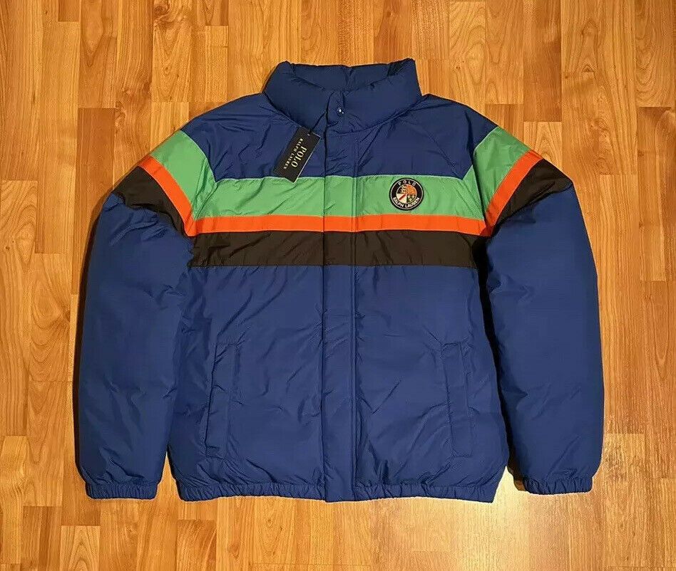 Polo Ralph Lauren Polo Ralph Lauren Striped Cookie Patch Down Puffer Jacket Size US L / EU 52-54 / 3 - 1 Thumbnail