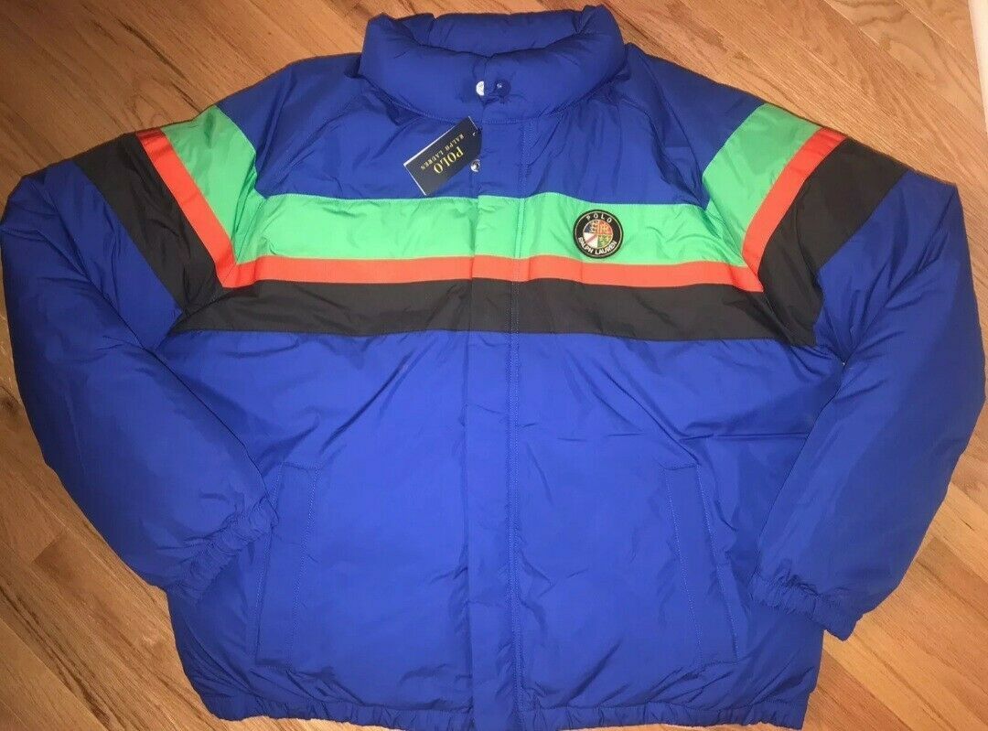 Polo Ralph Lauren Polo Ralph Lauren Striped Cookie Patch Down Puffer Jacket Size US L / EU 52-54 / 3 - 3 Thumbnail