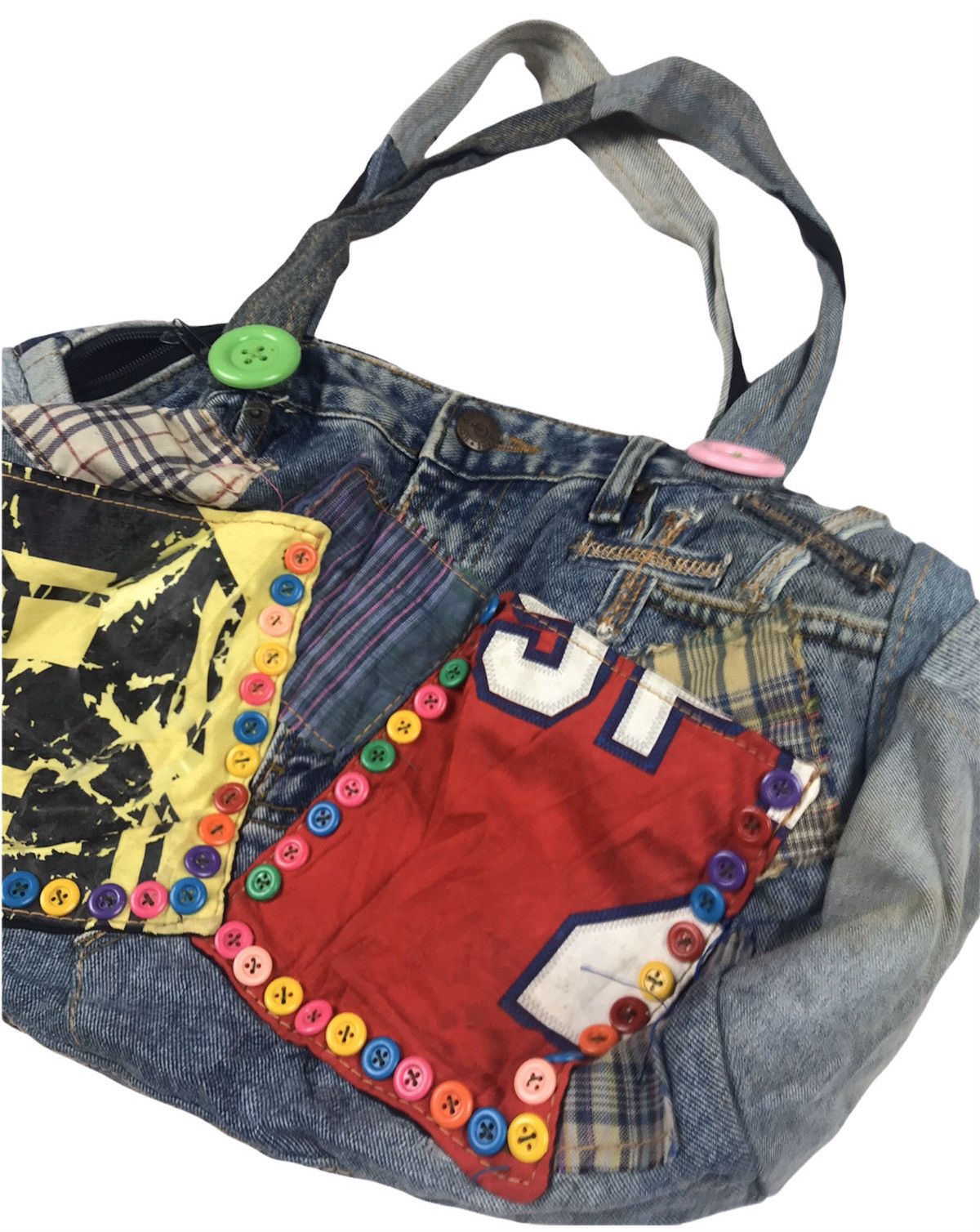 Handmade × Japanese Brand Handmade Japanese Brand Patchwork Denim Rebuilt Tote Bag Size ONE SIZE - 8 Thumbnail