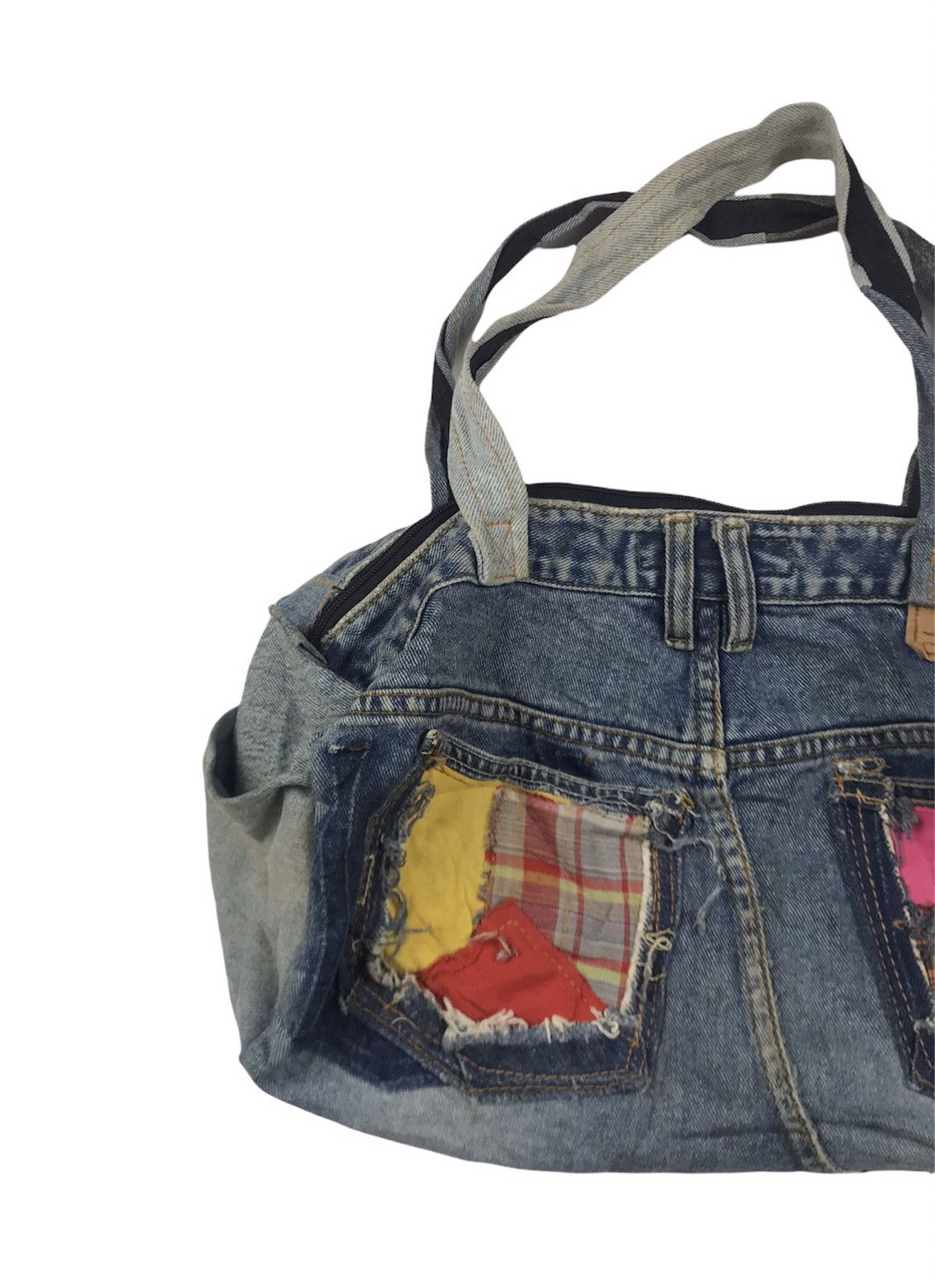 Handmade × Japanese Brand Handmade Japanese Brand Patchwork Denim Rebuilt Tote Bag Size ONE SIZE - 4 Thumbnail