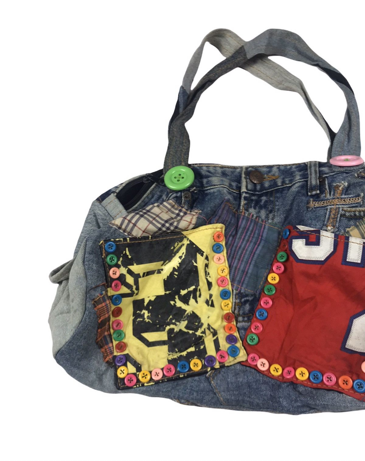 Handmade × Japanese Brand Handmade Japanese Brand Patchwork Denim Rebuilt Tote Bag Size ONE SIZE - 7 Thumbnail