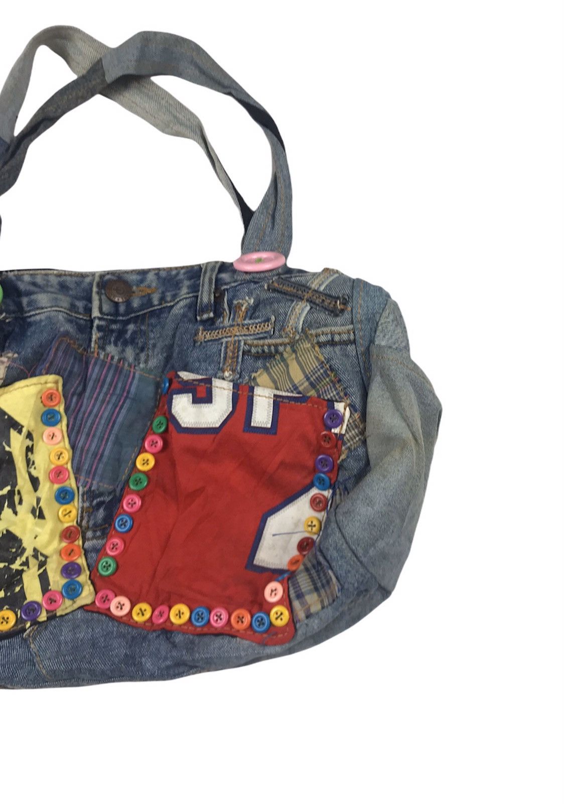 Handmade × Japanese Brand Handmade Japanese Brand Patchwork Denim Rebuilt Tote Bag Size ONE SIZE - 6 Thumbnail