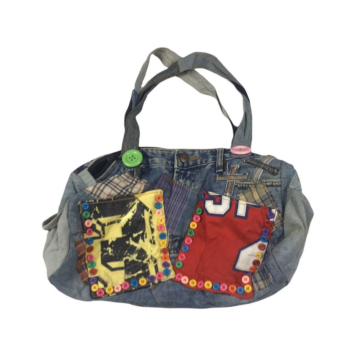 Handmade × Japanese Brand Handmade Japanese Brand Patchwork Denim Rebuilt Tote Bag Size ONE SIZE - 5 Thumbnail