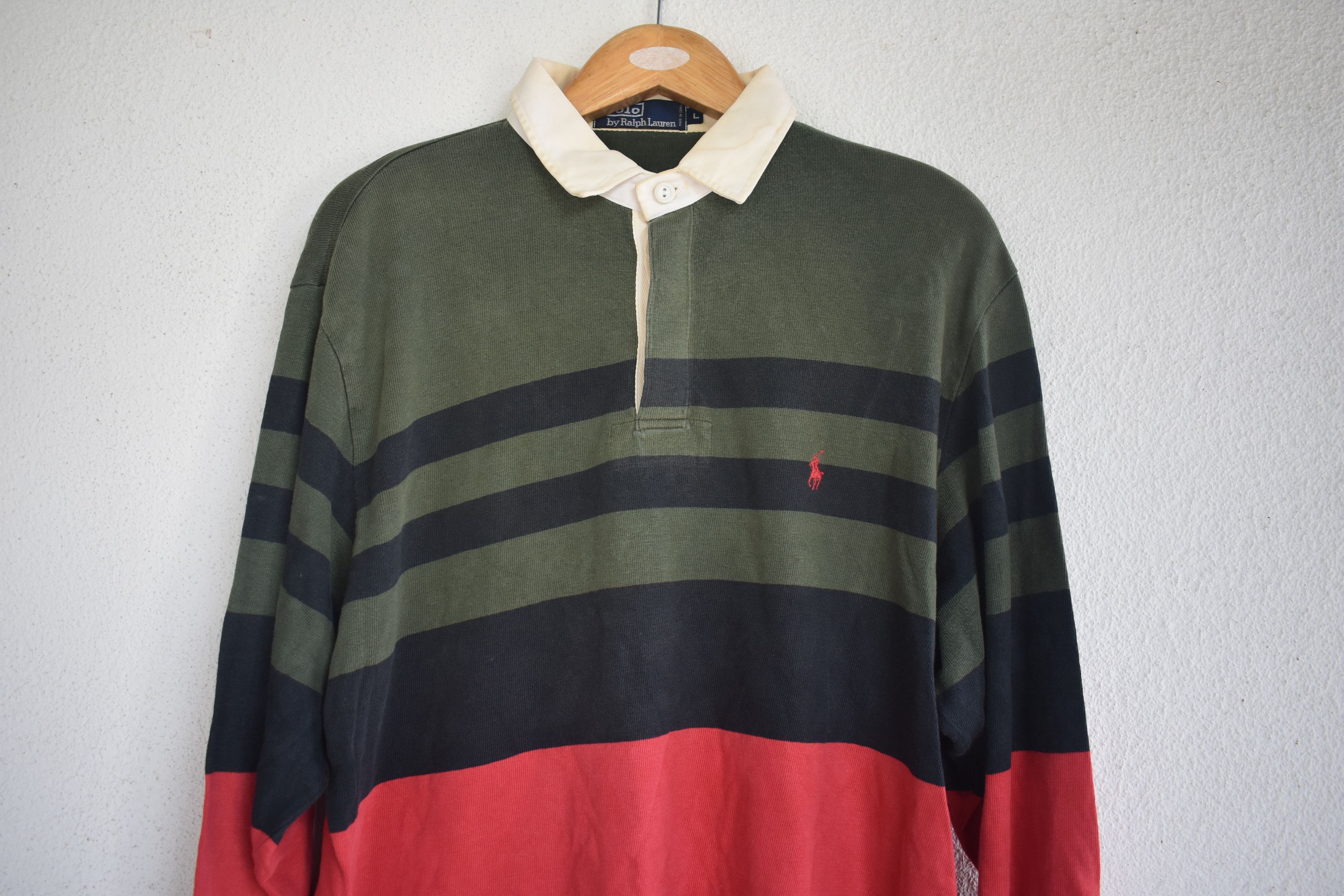 Polo Ralph Lauren × Rugby Ralph Lauren × Vintage 💥 Vintage polo ralph lauren stripe rugby sweatshirt Size US L / EU 52-54 / 3 - 2 Thumbnail
