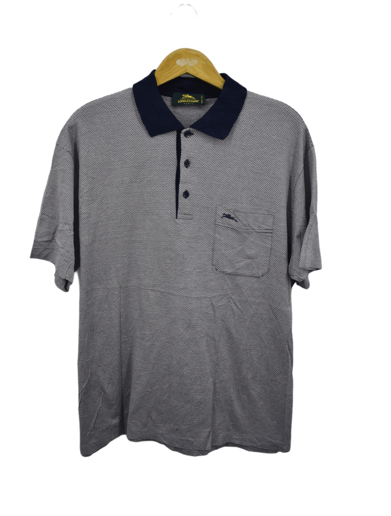 Longchamp × Vintage Vintage Longchamp Polo Shirt Stripe Dot Italy Size US L / EU 52-54 / 3 - 1 Thumbnail